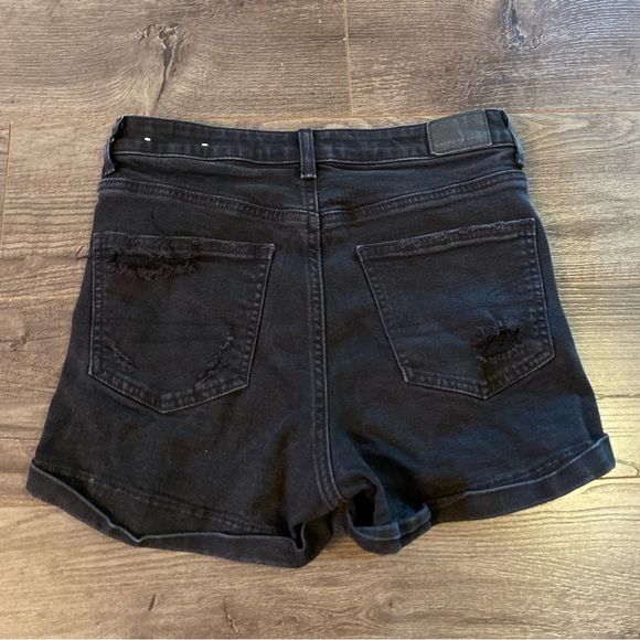 American Eagle shorts High waisted mom shorts stretch Black Distressed Denim - Picture 3 of 6